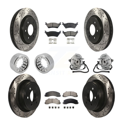 Kit de patins de rotor de frein enduits de roulement de moyeu avant et arrière (10 pièces) pour Ford F-150 RW
