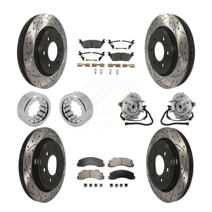 Kit de patins de rotor de frein enduits de roulement de moyeu avant et arrière (10 pièces) pour Ford F-150 RW