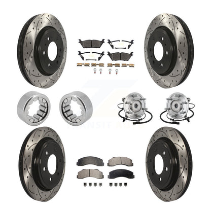 Kit de rotor de frein et de patins de frein enduits de roulement de moyeu avant et arrière (10 pièces) pour Ford F-15