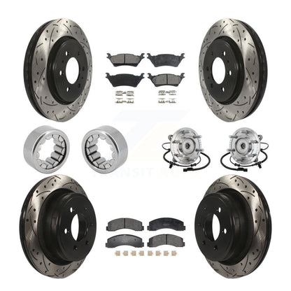 Kit de rotor de frein et de patins de frein enduits de roulement de moyeu avant et arrière (10 pièces) pour Ford F-15