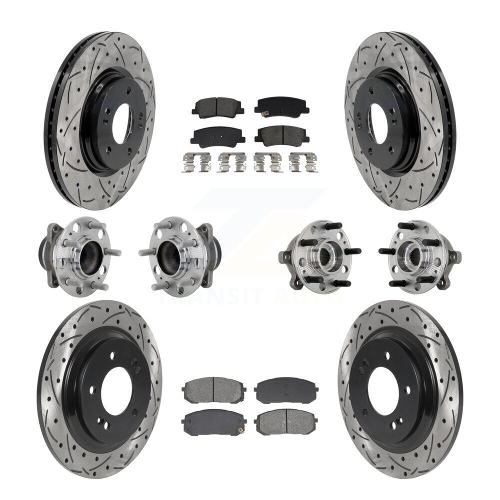 Kit de plaquettes de Rotor de frein, roulement de moyeu avant et arrière (10 pièces), pour Hyundai Sonata Kia K