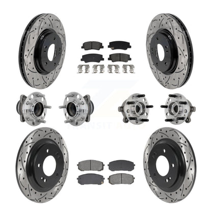 Kit de plaquettes de Rotor de frein, roulement de moyeu avant et arrière (10 pièces), pour Hyundai Sonata Kia K
