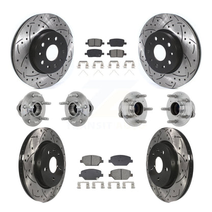 Kit de rotors et plaquettes de frein revêtus de roulement de moyeu avant et arrière (10 pièces) pour Chevrolet Camar