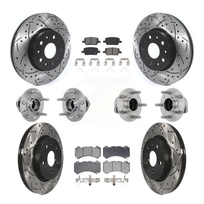 Kit de rotors et plaquettes de frein revêtus de roulement de moyeu avant et arrière (10 pièces) pour Chevrolet Camar