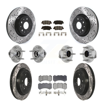 Kit de Rotor et de plaquettes de frein à disque revêtus de roulement de moyeu avant et arrière (10 pièces) pour Cadillac CT