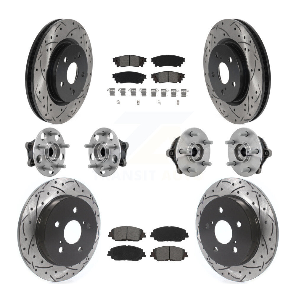 Kit de rotor et de plaquettes de frein revêtus de roulement de moyeu avant et arrière (10 pièces) pour Toyota RAV4 Venz