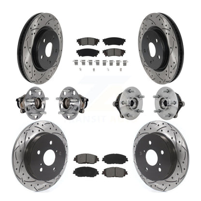 Kit de rotors et plaquettes de frein à disque revêtus de roulement de moyeu avant et arrière (10 pièces) pour Toyota RAV