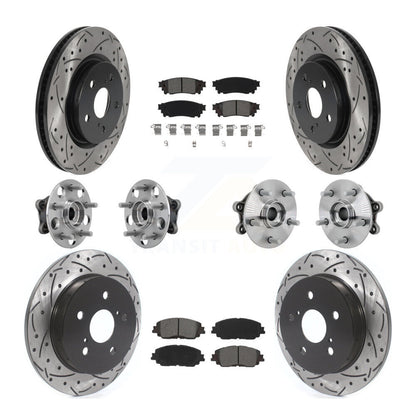 Kit de rotors et plaquettes de frein à disque revêtus de roulement de moyeu avant et arrière (10 pièces) pour Toyota RAV
