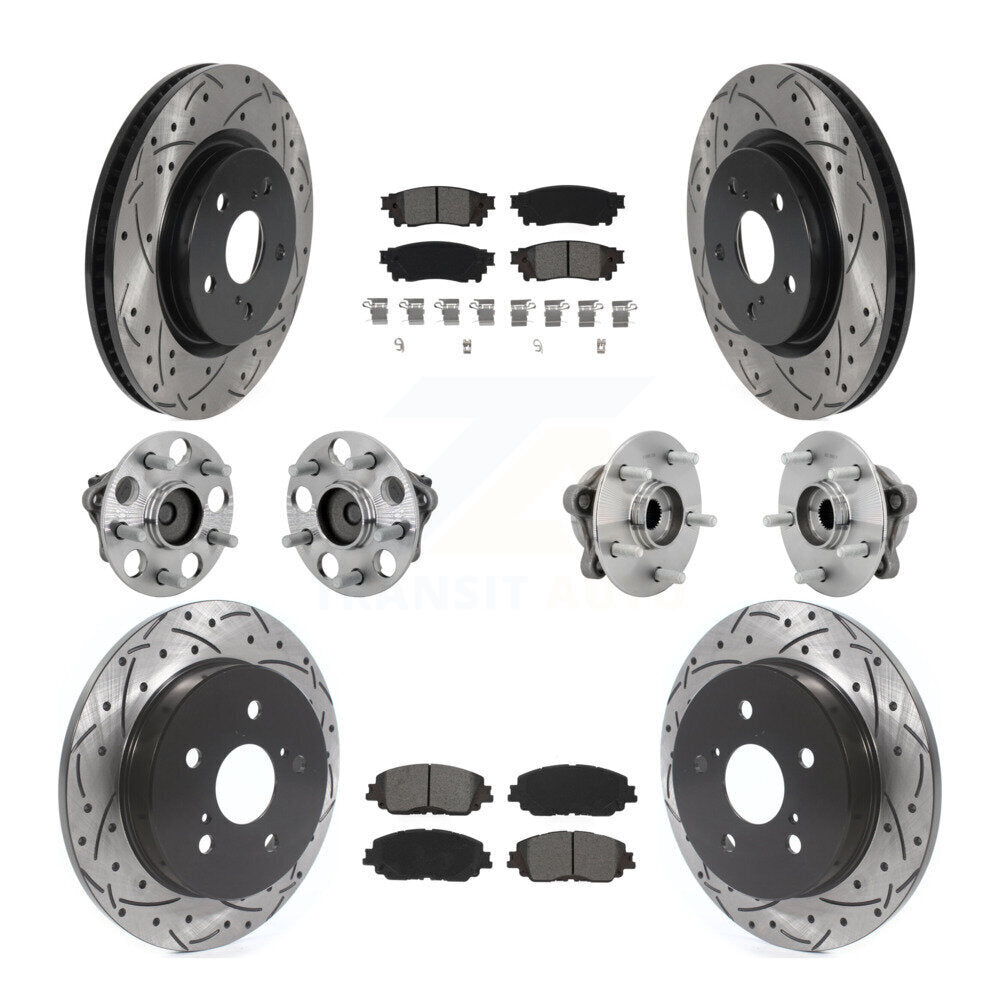 Kit de rotors et plaquettes de frein à disque revêtus de roulement de moyeu avant et arrière (10 pièces) pour Toyota C-H