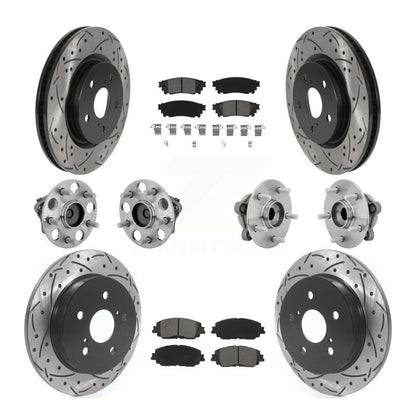Kit de rotors et plaquettes de frein à disque revêtus de roulement de moyeu avant et arrière (10 pièces) pour Toyota C-H