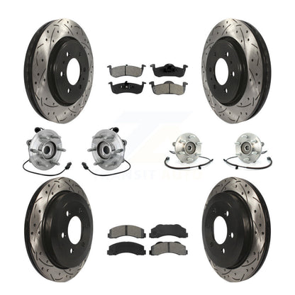 Kit de plaquettes de Rotor de frein revêtues de roulement de moyeu avant et arrière (10 pièces) pour Ford Expedition 4W