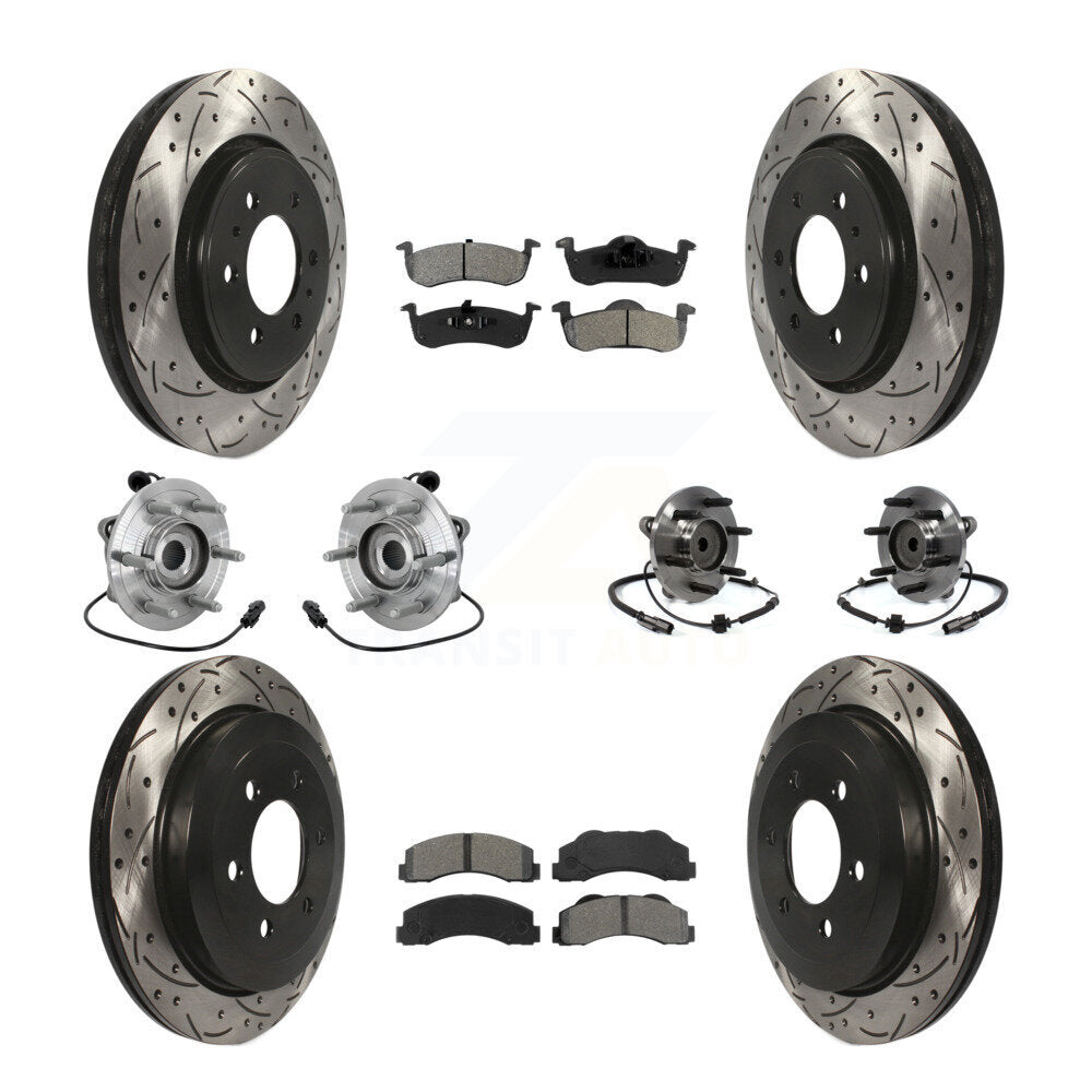Kit de plaquettes de Rotor de frein revêtues de roulement de moyeu avant et arrière (10 pièces) pour Ford Expedition RW
