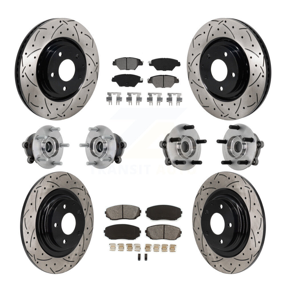Kit de plaquettes de rotor de frein, roulement de moyeu avant et arrière (10 pièces) pour Mazda CX-9 AW 16-23