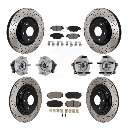 Kit de plaquettes de rotor de frein, roulement de moyeu avant et arrière (10 pièces) pour Mazda CX-9 AW 16-23