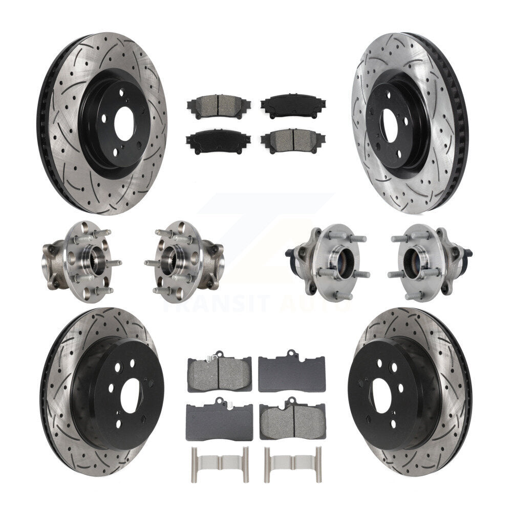 Kit de rotor et de plaquettes de frein revêtus de roulement de moyeu avant et arrière (10 pièces) pour Lexus GS350 RC30