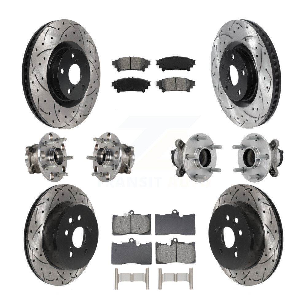 Kit de rotor et de plaquettes de frein revêtus de roulement de moyeu avant et arrière (10 pièces) pour Lexus IS300 IS35