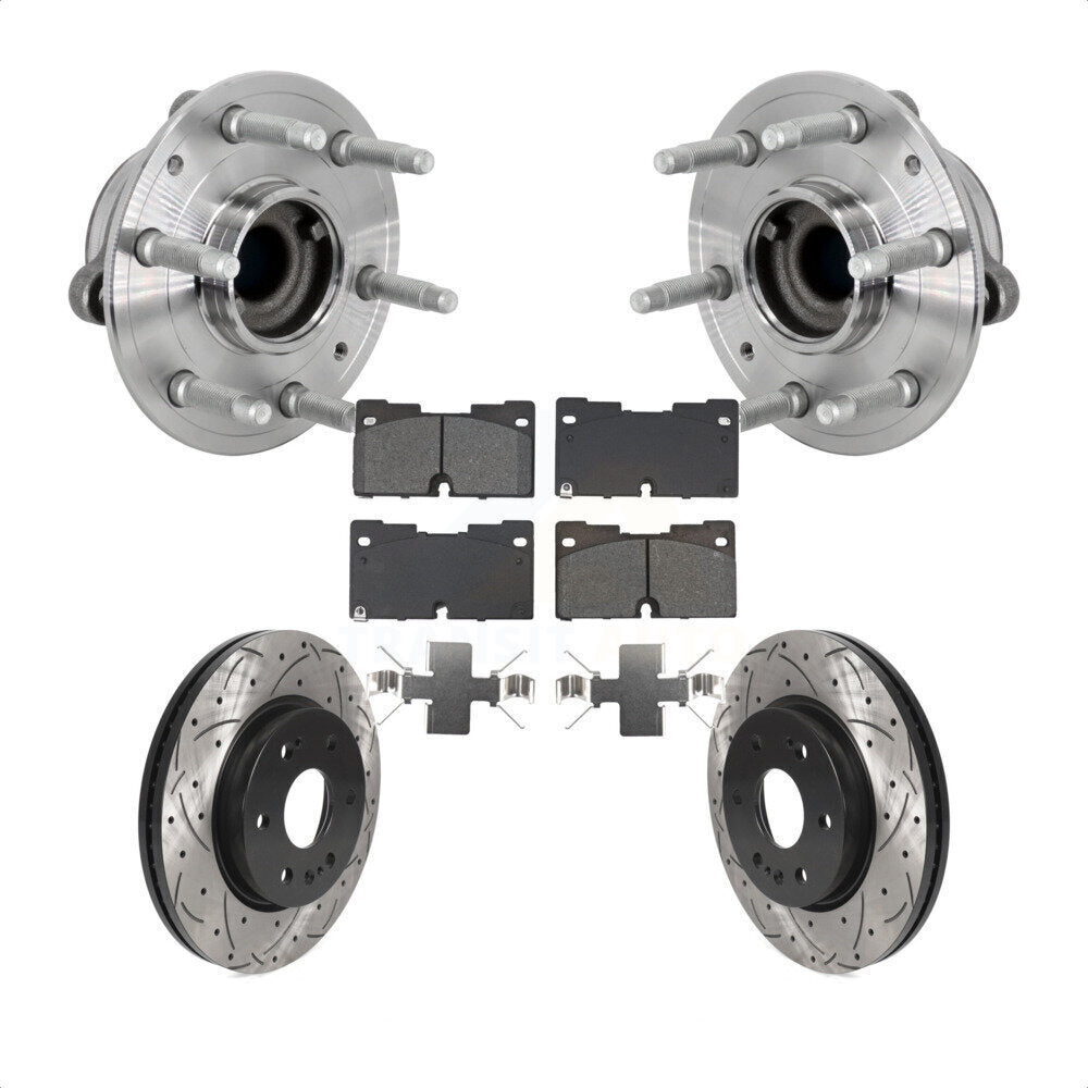 Kit de plaquettes de Rotor de frein, roulement de moyeu avant, fente de perçage, pour Chevrolet GMC Silverado X