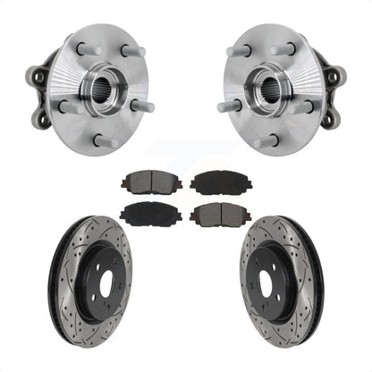 Ensemble de roulement de moyeu avant, fente de perçage revêtue, Kit de plaquettes de Rotor de frein pour Toyota RAV