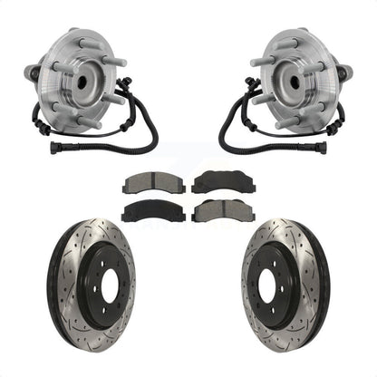 Kit de plaquettes de Rotor de frein à fente percée, roulement de moyeu avant pour Ford F-150 RW 2015 – 2017