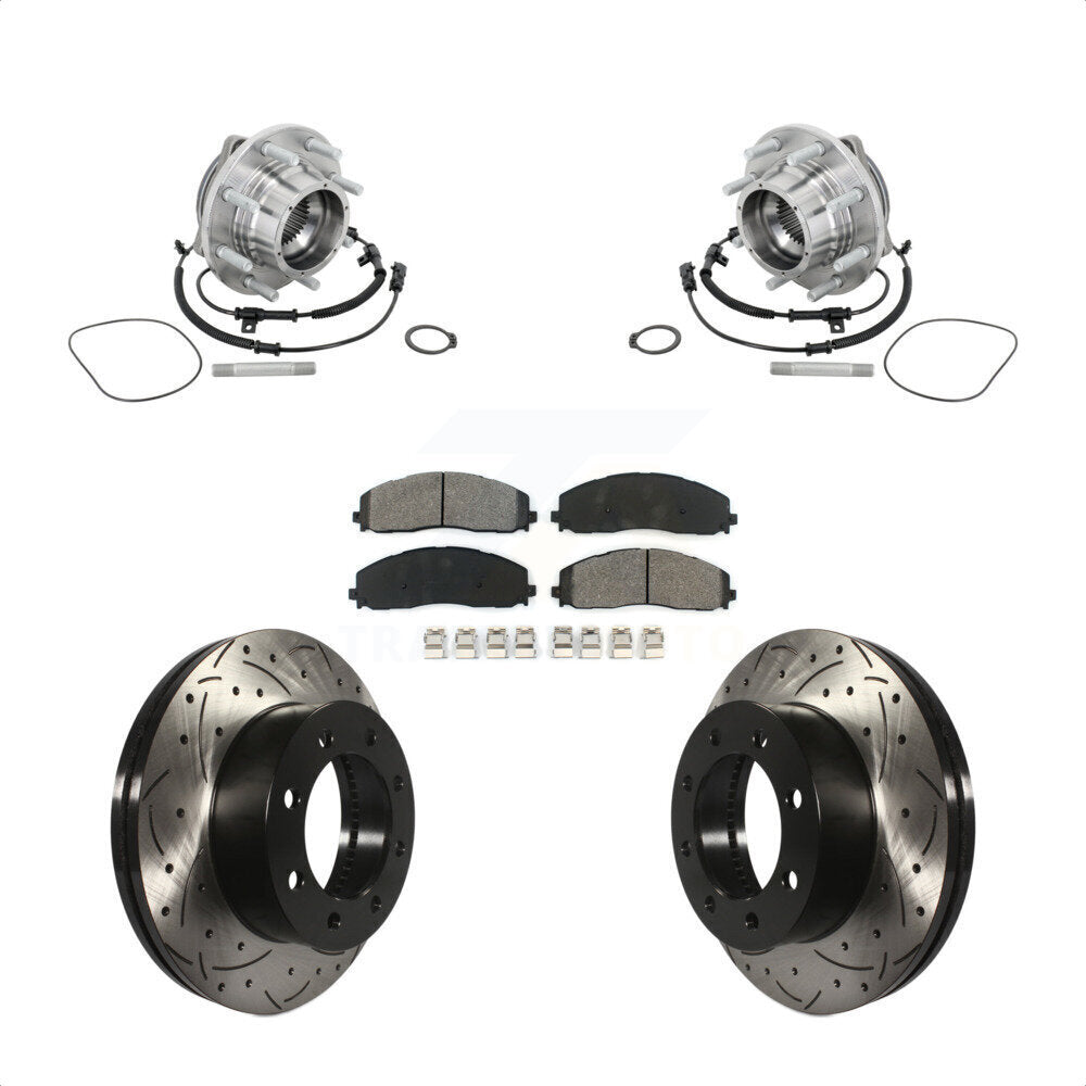 Kit de plaquettes de Rotor de frein, roulement de moyeu avant, fente de perçage, pour Ford F-450 Super Dut