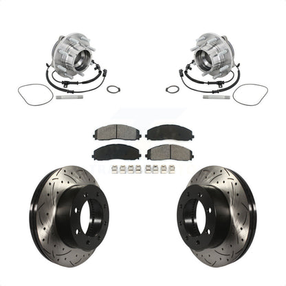 Kit de plaquettes de Rotor de frein, roulement de moyeu avant, fente de perçage, pour Ford F-450 Super Dut