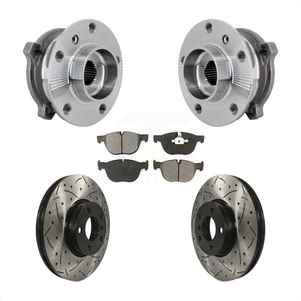 Kit de plaquettes de Rotor de frein, roulement de moyeu avant, fente de perçage, pour BMW X5 X6 M12 x 1.25 Threa