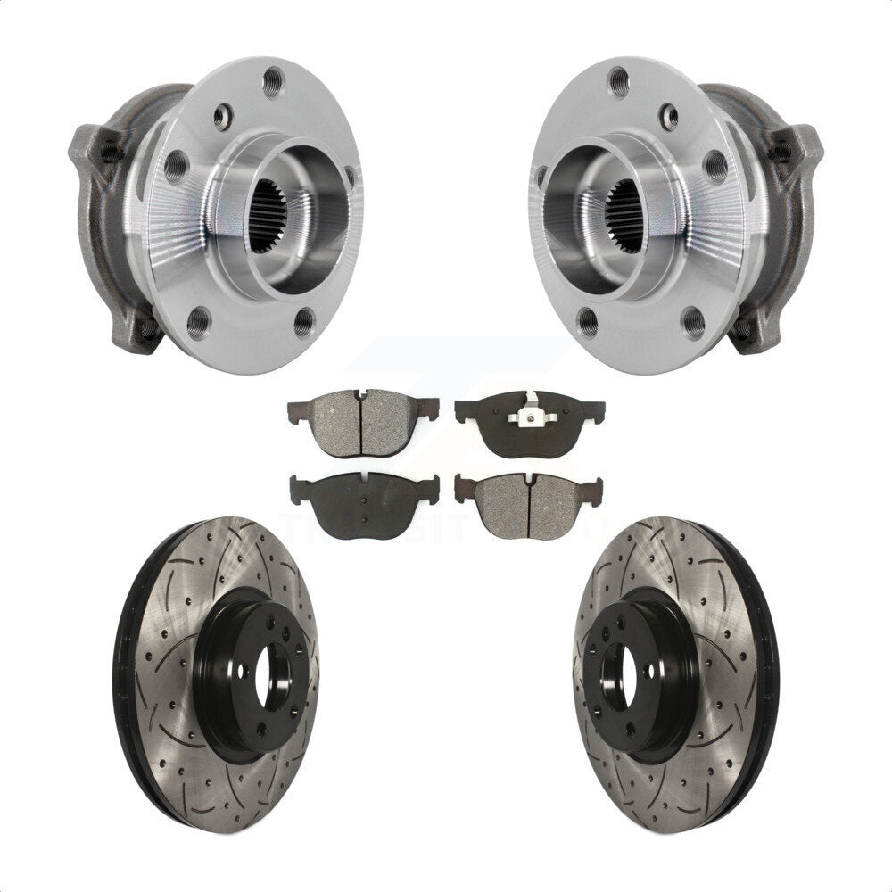 Kit de plaquettes de Rotor de frein, roulement de moyeu avant, fente de perçage, pour BMW X5 X6 M12 x 1.25 Threa