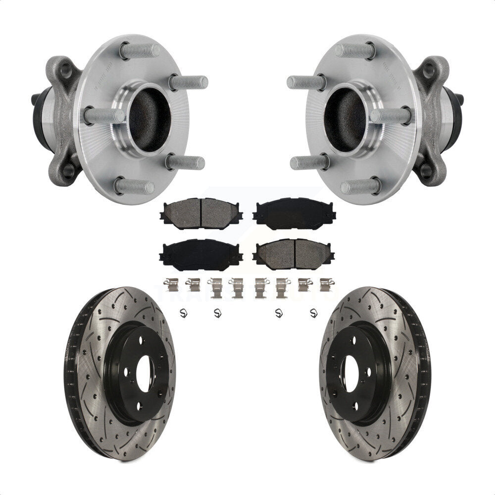 Kit de plaquettes de Rotor de frein, roulement de moyeu avant, fente percée, pour Base Lexus IS250 avec RW