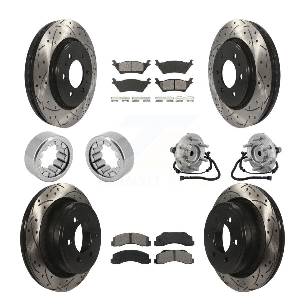 Kit de patins de rotor de frein enduits de roulement de moyeu avant et arrière (10 pièces) pour Ford F-150 RW
