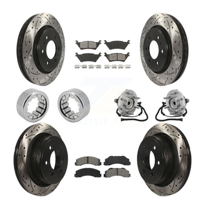 Kit de patins de rotor de frein enduits de roulement de moyeu avant et arrière (10 pièces) pour Ford F-150 RW