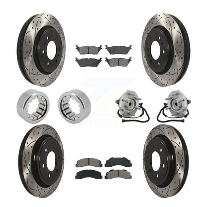 Kit de patins de rotor de frein enduits de roulement de moyeu avant et arrière (10 pièces) pour Ford F-150 RW