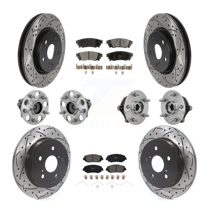 Kit de rotors et plaquettes de frein à disque revêtus de roulement de moyeu avant et arrière (10 pièces) pour Toyota RAV