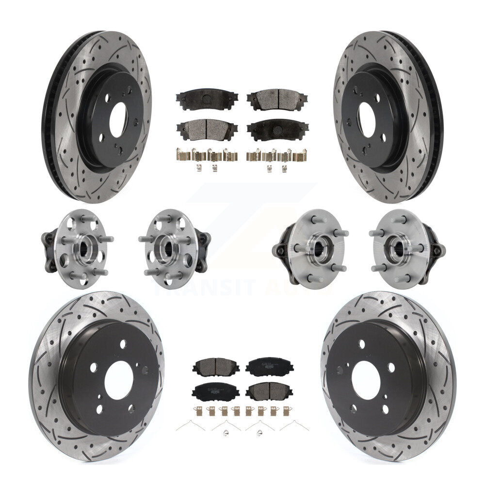 Kit de rotor et de plaquettes de frein revêtus de roulement de moyeu avant et arrière (10 pièces) pour Toyota RAV4 Venz