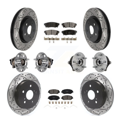 Kit de rotors et plaquettes de frein à disque revêtus de roulement de moyeu avant et arrière (10 pièces) pour Toyota RAV