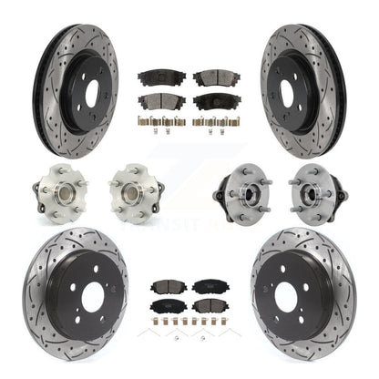 Kit de rotors et plaquettes de frein à disque revêtus de roulement de moyeu avant et arrière (10 pièces) pour Toyota RAV
