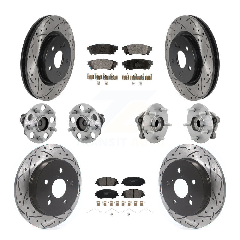 Kit de rotors et plaquettes de frein à disque revêtus de roulement de moyeu avant et arrière (10 pièces) pour Toyota C-H
