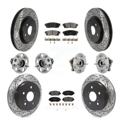Kit de rotors et plaquettes de frein à disque revêtus de roulement de moyeu avant et arrière (10 pièces) pour Toyota C-H