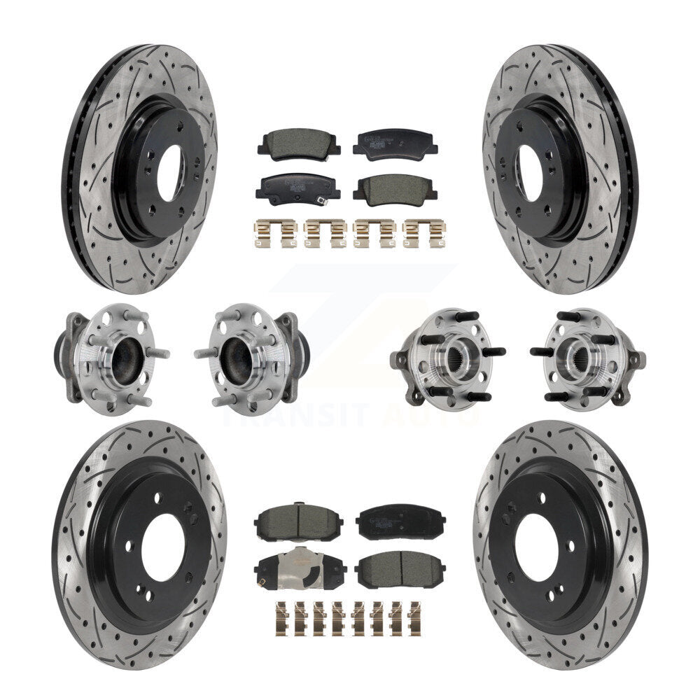 Kit de plaquettes de Rotor de frein, roulement de moyeu avant et arrière (10 pièces), pour Hyundai Sonata Kia K