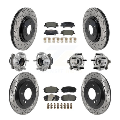 Kit de plaquettes de Rotor de frein, roulement de moyeu avant et arrière (10 pièces), pour Hyundai Sonata Kia K