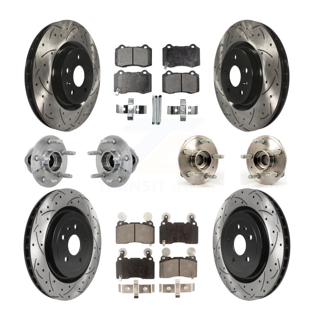 Kit de rotors et plaquettes de frein revêtus de roulement de moyeu avant et arrière (10 pièces) pour Chevrolet Camar