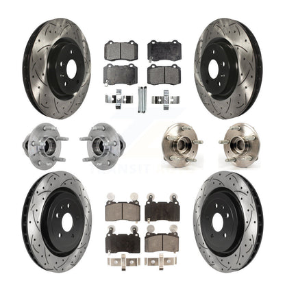 Kit de rotors et plaquettes de frein revêtus de roulement de moyeu avant et arrière (10 pièces) pour Chevrolet Camar