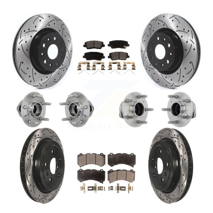 Kit de Rotor et de plaquettes de frein à disque revêtus de roulement de moyeu avant et arrière (10 pièces) pour Cadillac CT