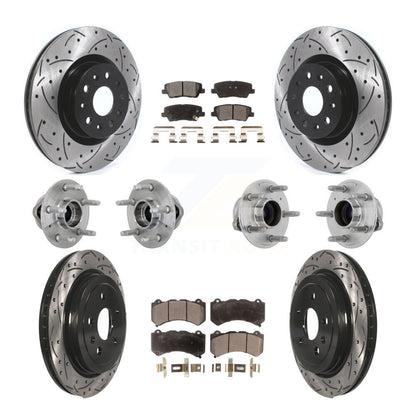Kit de Rotor et de plaquettes de frein à disque revêtus de roulement de moyeu avant et arrière (10 pièces) pour Cadillac CT