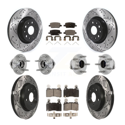 Kit de rotors et plaquettes de frein revêtus de roulement de moyeu avant et arrière (10 pièces) pour Cadillac CT6 RW