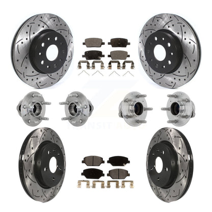 Kit de rotors et plaquettes de frein revêtus de roulement de moyeu avant et arrière (10 pièces) pour Chevrolet Camar