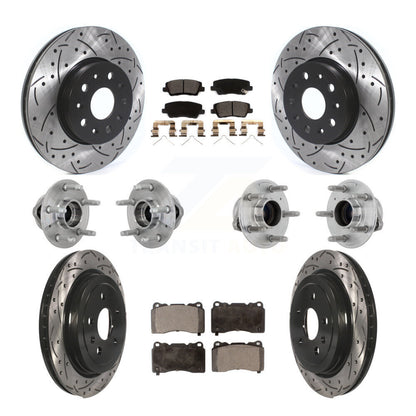 Kit de Rotor et de plaquettes de frein à disque revêtus de roulement de moyeu avant et arrière (10 pièces) pour Cadillac CT