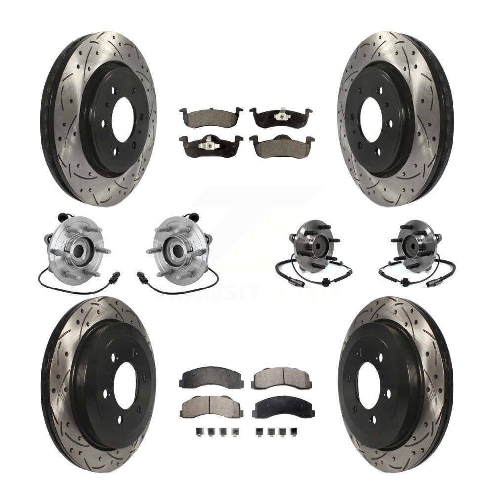 Kit de plaquettes de Rotor de frein revêtues de roulement de moyeu avant et arrière (10 pièces) pour Ford Expedition RW