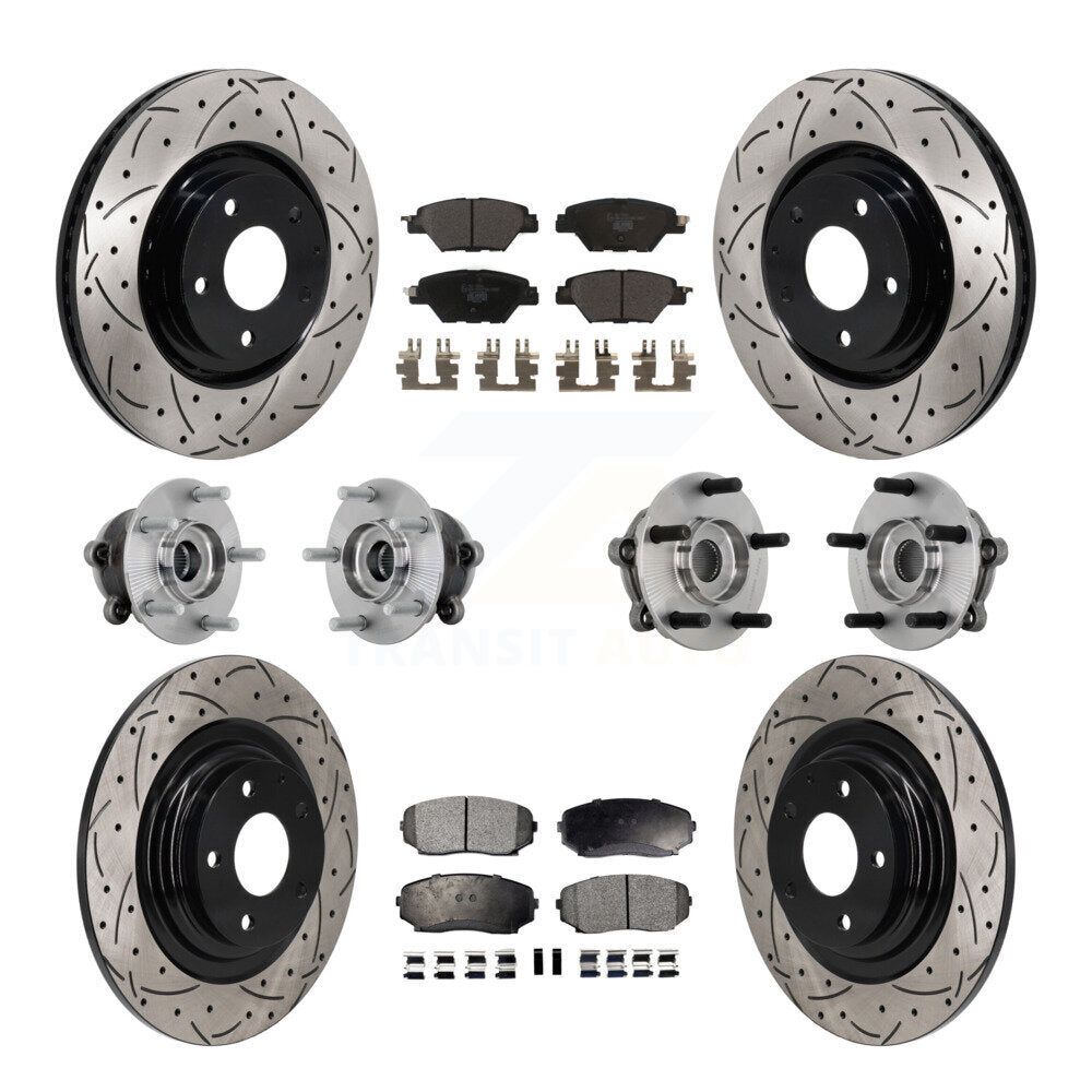 Kit de plaquettes de rotor de frein, roulement de moyeu avant et arrière (10 pièces) pour Mazda CX-9 AW 16-23