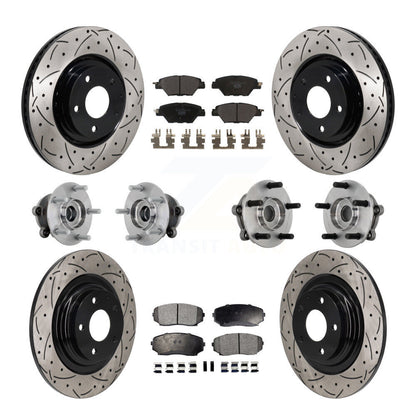 Kit de plaquettes de rotor de frein, roulement de moyeu avant et arrière (10 pièces) pour Mazda CX-9 AW 16-23