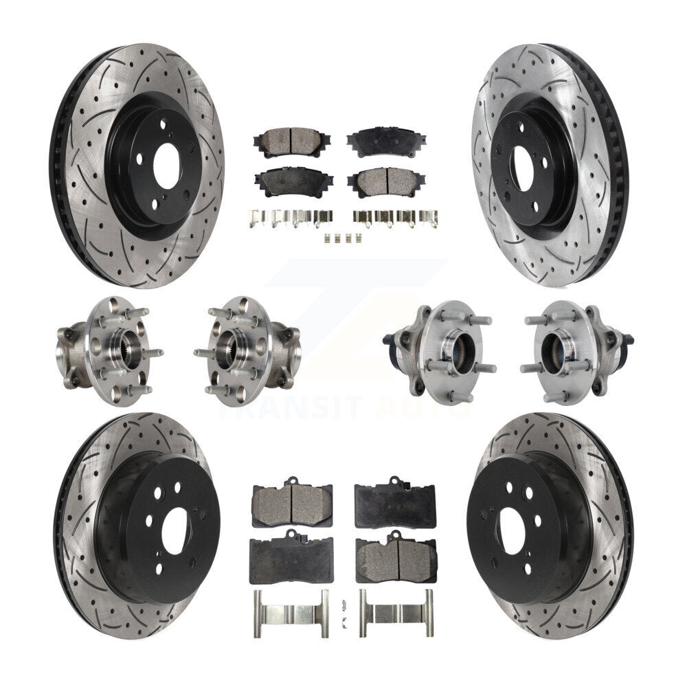 Kit de rotor et de plaquettes de frein revêtus de roulement de moyeu avant et arrière (10 pièces) pour Lexus GS350 RC30